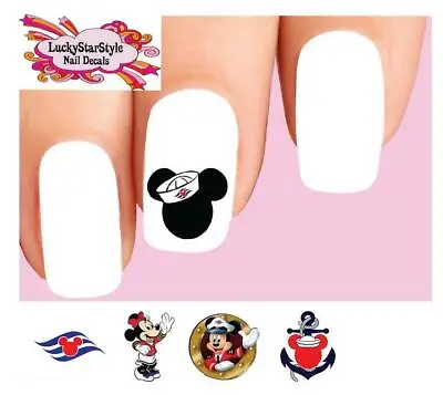 Waterslide Nail Decals Set Of 20 - Disney Criuse Vacation Minnie & Mickey  • $2