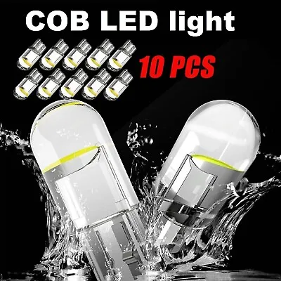 10 PCS White T10 194 168 W5W COB Waterproof Bright Wedge Interior LED Light Bulb • $19.99