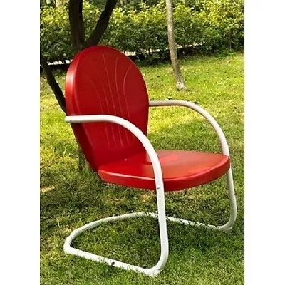NEW Metal Vtg Patio Lawn Furniture Retro Clam Shell Chair Spring Base Deck Porch • $119.75