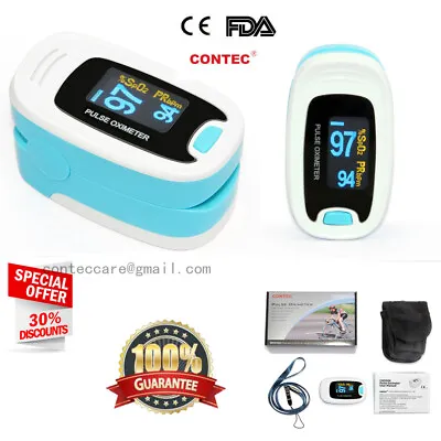 CE Fingertip Oxymetre Pulse Oximeter Blood OxygenPRSPO2 Monitor+Carrying Case • £14.39