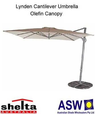 $1184.50 • Buy Square 280cm Shelta LYNDEN Cantilever Umbrella - Various Colours