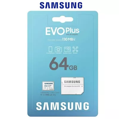 Micro SD Card 64GB Samsung Evo Plus Micro SDXC Class 10 Camera Memory 130MB/s • $15.95