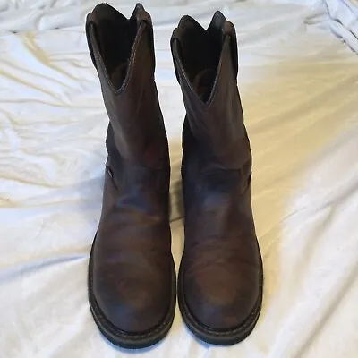 Justin WK4961 Wyoming Waterproof Round Steel Toe Western Work Boot Mens Size 12 • $85