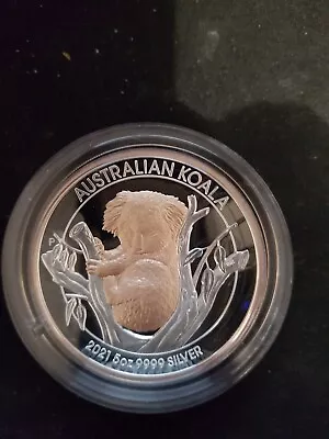 2021 Australian Koala 5oz Silver Proof High Relief Pink Gold Gilded Coin MINT CO • $800