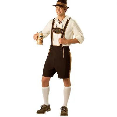 £24.99 • Buy German Bavarian Lederhosen Shorts Mens Oktoberfest Fancy Dress Beer Guy Costume