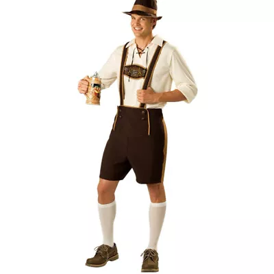 £24.99 • Buy German Bavarian Lederhosen Shorts Mens Oktoberfest Fancy Dress Beer Guy Costume