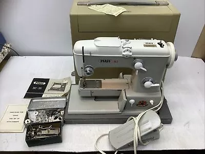 VTG Western Germany Pfaff 362 Heavy Duty Sewing Machine Powers Up Accessories • $179.99