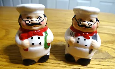 Vintage Chef With Glasses Salt & Pepper Shakers • $12