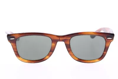 *WORN* Ray-Ban Wayfarer B&L 5024 Brown Tortoise Vintage Sunglasses US Made • $99.95