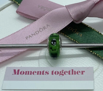 $44 • Buy Pandora Murano Glass Green Ladybird Charm 790653 - Retired Authentic Ale 925