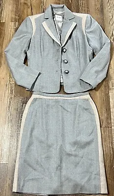 MOSCHINO Cheap & Chic SUIT SKIRT & JACKET Blazer  SET Womans Wool Sz 8 Vintage • $225