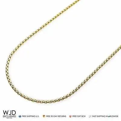 14K Yellow Gold Hollow 2.5mm Round Box  Chain Necklace 26  • $759.35