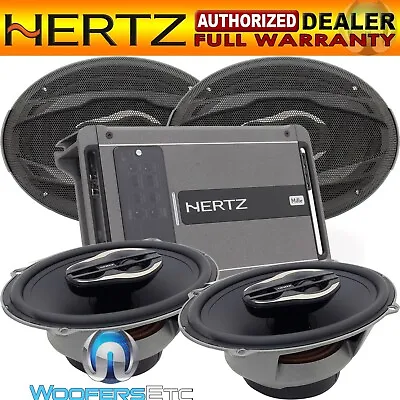 Pkg 4 HERTZ HCX-690 6 X9  COAXIAL SPEAKERS + ML POWER 4 4-CHANNEL AMPLIFIER NEW • $1299.97