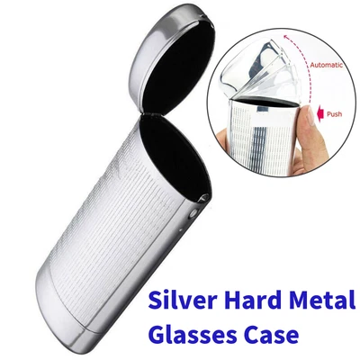 $10.97 • Buy Storage Protector Sunglasses Case Hard Metal Aluminum Silver Reading Glasses Box