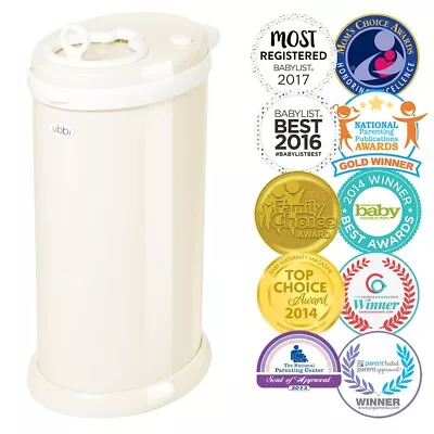 Ubbi Steel Diaper Pail Ivory Color Odor Locking No Special Bag Required • $61.99