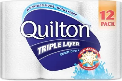 Quilton 3 Ply White Paper Towel (60 Sheets Per Roll) (12 Count) Pack Of 12 • $18.05