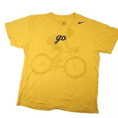 Nike Live Strong Bicycle Graphic T Shirt Mens XL Yellow • $9.99