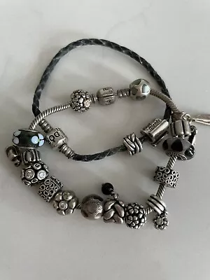 Genuine Pandora 9.25 Silver Bracelet With Charms • $42