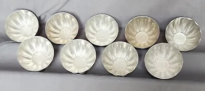 VTG Jell-O Jello Aluminum Molds Metal Scalloped Fluted Tins Cups - Set Of 9 • $15