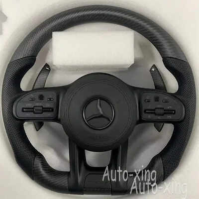 AMG Carbon Fiber Flat Steering Wheel For Mercedes-Benz AMG Old To New W204 W222G • $1134.75
