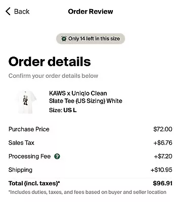 KAWS X Uniqlo Clean Slate Tee (US Sizing) White Sz. Large • $69.99