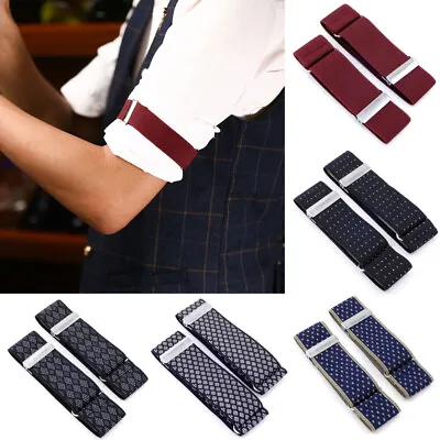 Shirt Adjustable Sleeve Holders Arm Bands Mens Armbands Bar Bartender Gentleman • £3.95