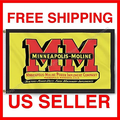 Minneapolis-Moline MM Banner Tractor Flag 3x5 FT Logo Quality Farm FREE SHIPPING • $13.77