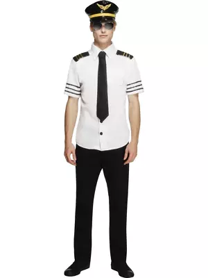 Fever Mile High Captain Pilot Airline Fun Stag Do Fancy Dress Costume With Hat • $62.95