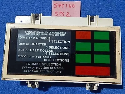 Seeburg SPS160 SPS2 Coin & Credit Window 82-499420 With Light Box 21-499330 • $30