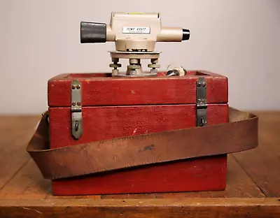 Vintage Montgomery Ward Powr Kraft Transit Level Surveyor Tool In Wood Box • $58.49