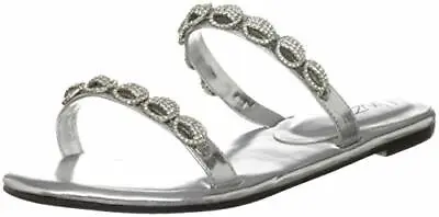 Women's Unze London Silver Diamante Evening Sandals Size UK 4/EU 37 RRP: £29.99 • £14.99