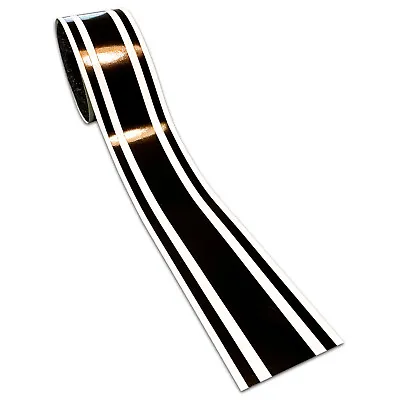 2  Glossy Black Vinyl Racing Stripes Decal Trailer Boat Guitar Pinstripes • $9.99