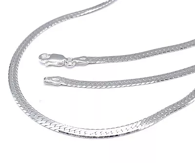 925 Sterling Silver Snake Herringbone Necklace Chain 16  18  20  And 22  Long • £8.99