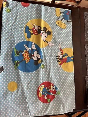 Wamsutta Walt Disney Mickey Polka Dot Twin Flat Sheet Clarabelle Minnie Pluto • $25