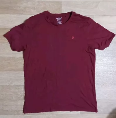 Mens Farah Burgundy Loungewear T Shirt Size L. 100% Cotton. New. • £3