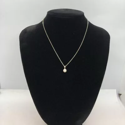 MIKIMOTO Pearl Silver Necklace Engraving Body Only Vintage Limited From JAPAN • $144.40