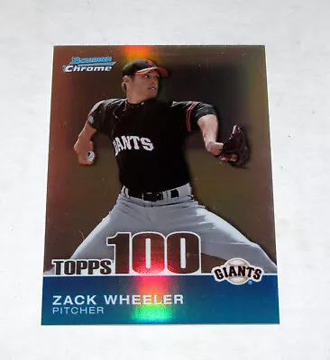 2010 Bowman Chrome Topps 100 Refractor 86 Zack Wheeler Rookie RC (#/499) • $6.99