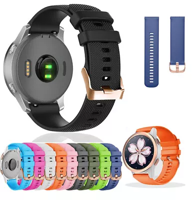 18 20mm Strap Fr Garmin Vivomove 3S/4S/HR/3t Watch Band Silicone Rosegold Buckle • $6.81