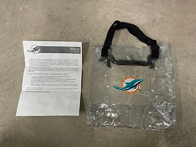 New! Miami Dolphins Clear Square Stadium Approved Tote NFL Bag Purse Zipper • $7.50