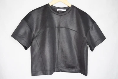 $33 • Buy T By ALEXANDER WANG Black Seamed Crop Top Sz 8.10 EUC