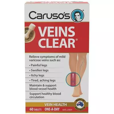 New Caruso's Veins Clear 60 Tablets Carusos Vein Care • $17.48