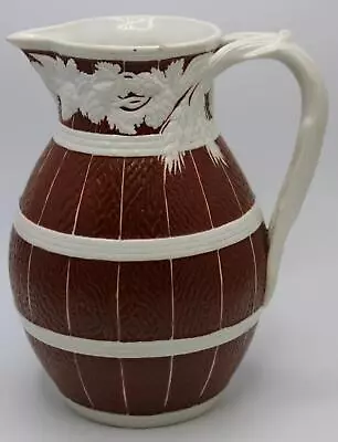 ANTIQUE WILLIAM BROWNFIELD 'ALLOA' BARREL SHAPED RELIEF MOLDED PITCHER/JUG C1866 • $95