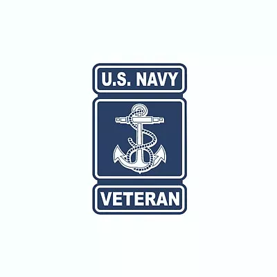 US Navy Veteran With  Anchor Decal / Bumper Sticker  • $3.59