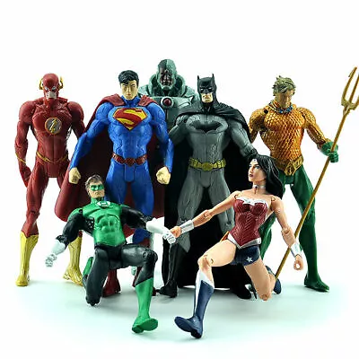 7pcs DC Universe Justice League Aquaman Batman Superman Flash Action Figures Toy • $30.95