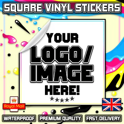 LOGO Printed Square Vinyl Stickers - GLOSS - Custom Postage Labels Personalised • £119.99