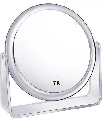 Double Sided Small Round Make-Up Mirror Magnifying Cosmetic Shave Grooming UK • £6.99