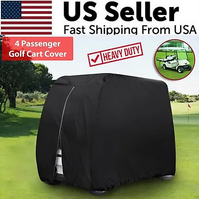 Waterproof Golf Cart Cover Zipper 4 Passenger EZ GO Club Car Yamaha Elastic Hem • $28.89