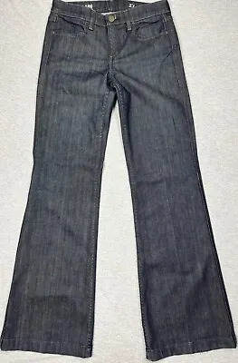 J Crew High-Heel Flare Stretch Blue Denim Jeans Womens Cotton Blend Dark Wash • $24.95