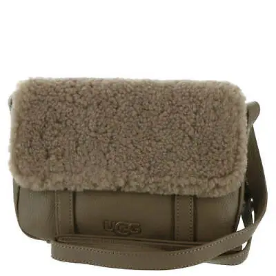Ugg Australia Bia Mini School Bag Crossbody Leather Sheepskin Black/Caribou NEW • $103.99