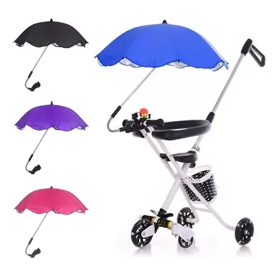 Parasol Pram Pushchair Universal Sun Shade Stroller Buggy Kids Baby Umbrella • £9.59